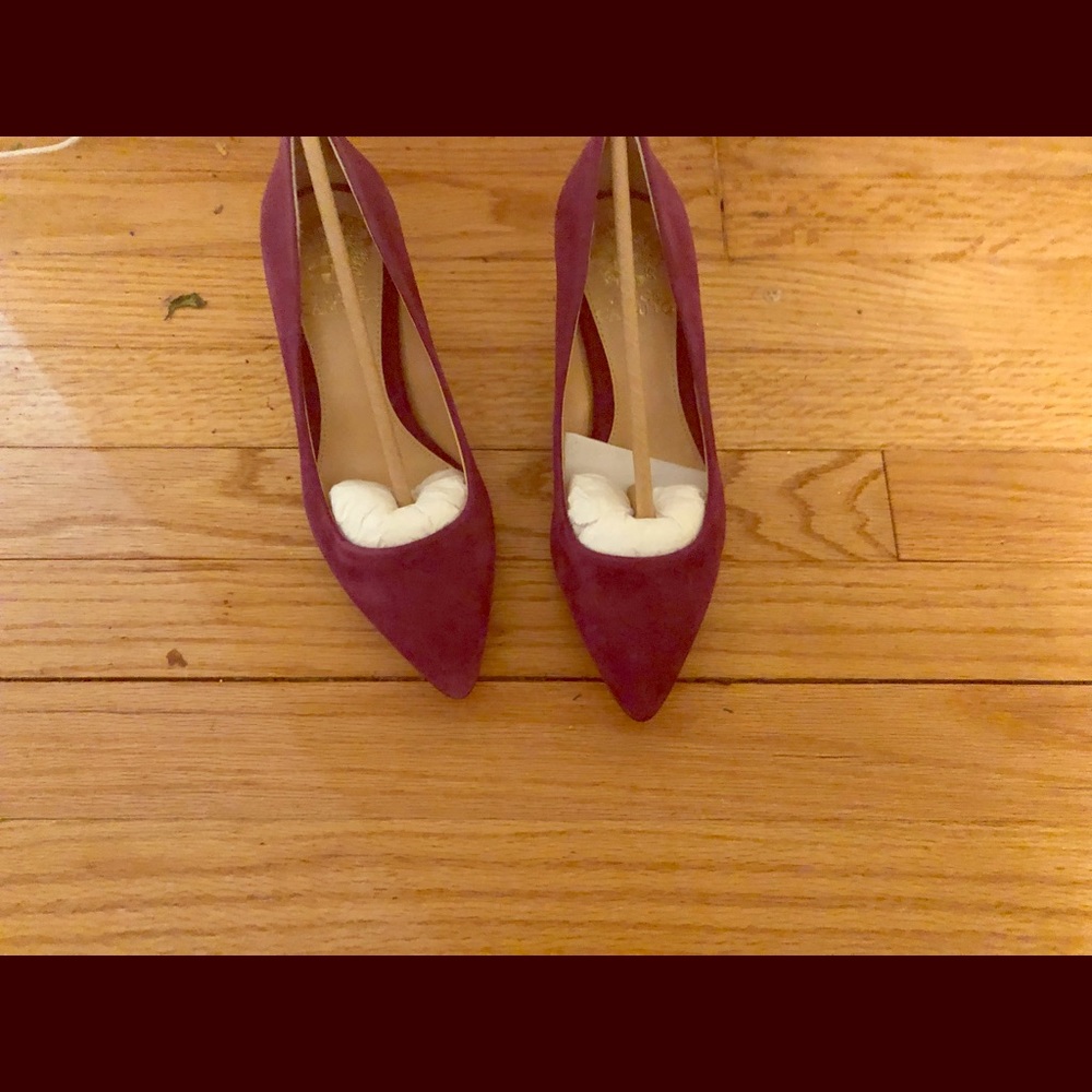 New suede low heel pumps.